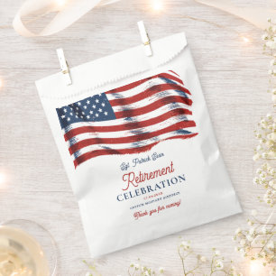  Modern American Flag 4th of July Army Retirement  Favour Bag