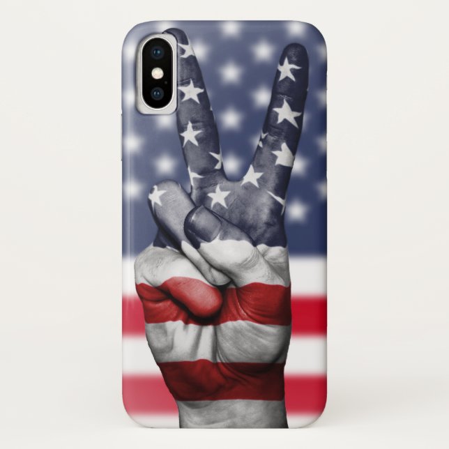 Modern American Flag And Fingers Case-Mate iPhone Case (Back)