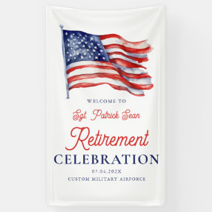 Modern American Flag Army Retirement Welcome Sign