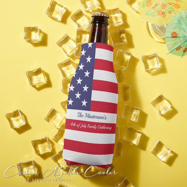 Modern American Flag BBQ Party Bottle Cooler (Creator Uploaded)