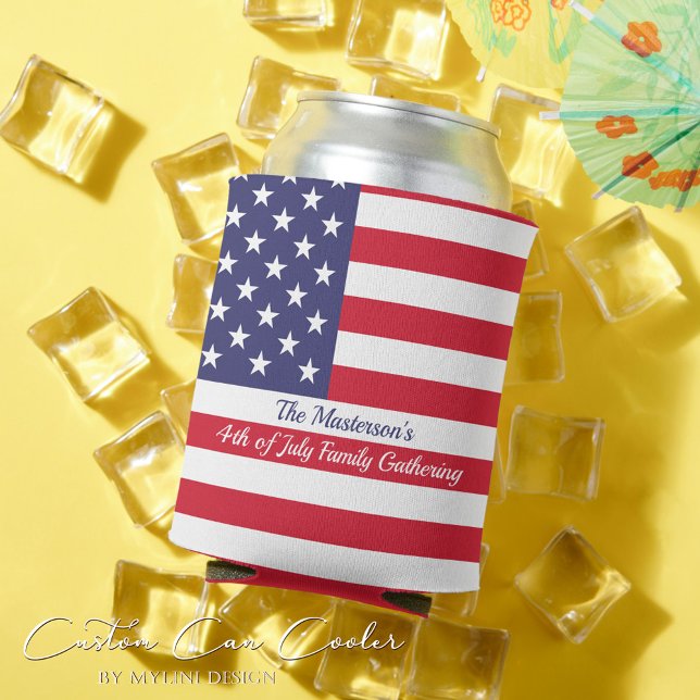 Modern American Flag BBQ Party Can Cooler (Creator Uploaded)