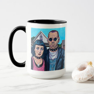 Modern American Gothic Art - Grant Woods Inspired Mug