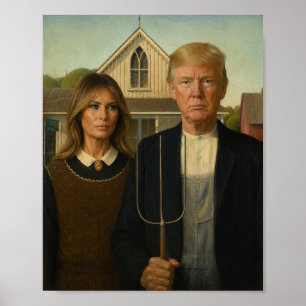 Modern American Gothic - Trump & Melania Parody Poster
