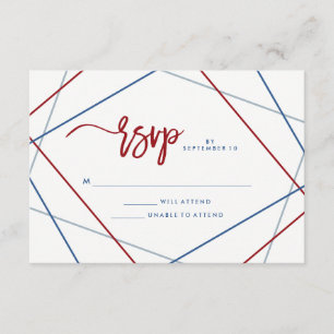 Modern American Patriotic Geometric Wedding RSVP