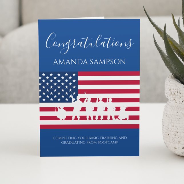 Modern American Personalised Army Graduation Card (Creator Uploaded)
