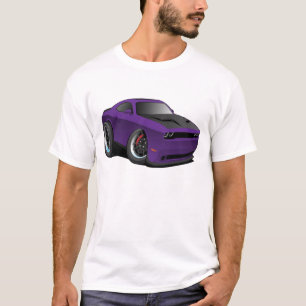 Modern American Purple Muscle Car Cartoon T-Shirt