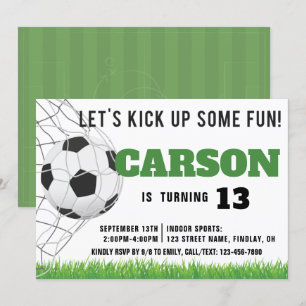 Modern American Soccer Ball Sports Birthday Party Invitation