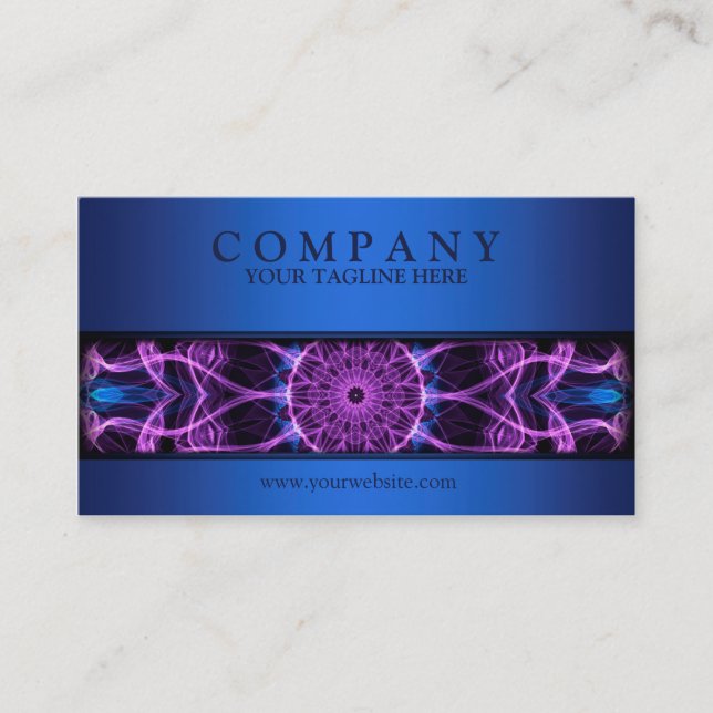 modern Amethyst Desire mandala blue Business Card (Front)