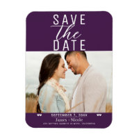 Modern Amethyst Purple Save the Date Wedding Photo
