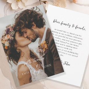 Modern, Ampersand, Handwriting Font, 1 Photo Thank You Card