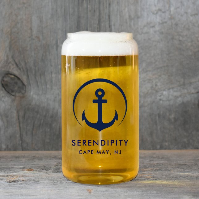 Modern Anchor Boat Logo Can Glass (Creator Uploaded)