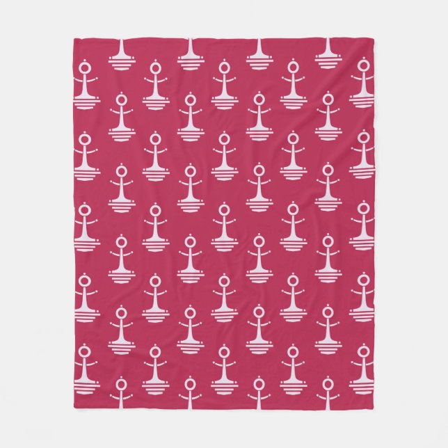 Modern Anchors Pattern Fleece Blanket (Front)