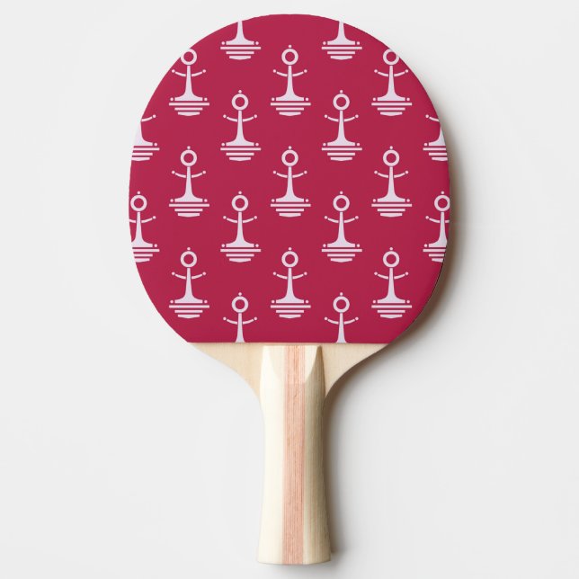 Modern Anchors Pattern Ping Pong Paddle (Front)
