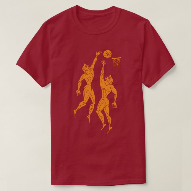 Modern Ancient Olympians Basketball Dark T-Shirt (Design Front)
