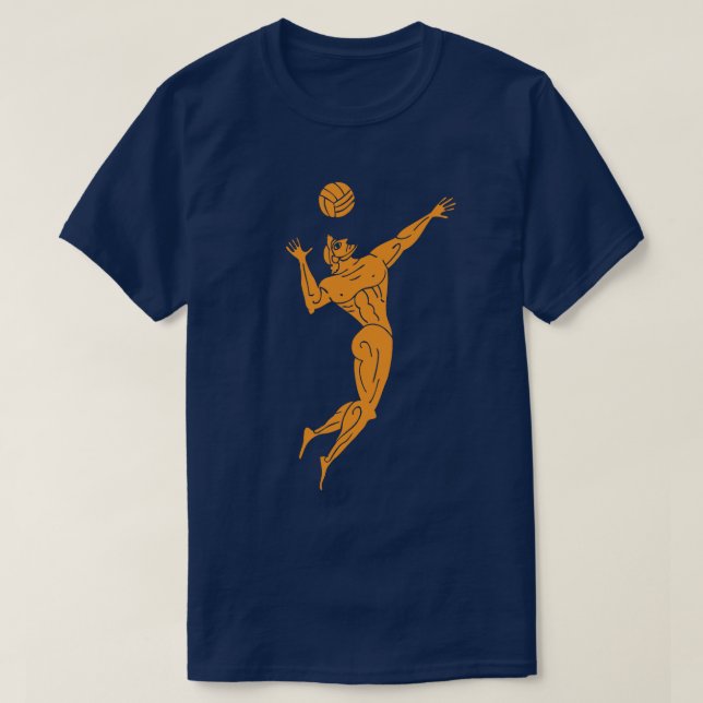 Modern Ancient Olympians Volleyball Dark T-Shirt (Design Front)