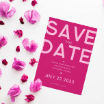 Modern and Bold Magenta Save The Date Invitation<br><div class="desc">Wow your loved ones with this striking Magenta Save The Date card- a perfect blend of boldness and modern elegance designed to set the tone for your special day. Crafted with a vibrant magenta hue that promises to stand out, this save the date card combines contemporary design with a touch...</div>
