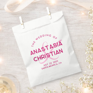 Modern and Bold Magenta Wedding Favour Bag