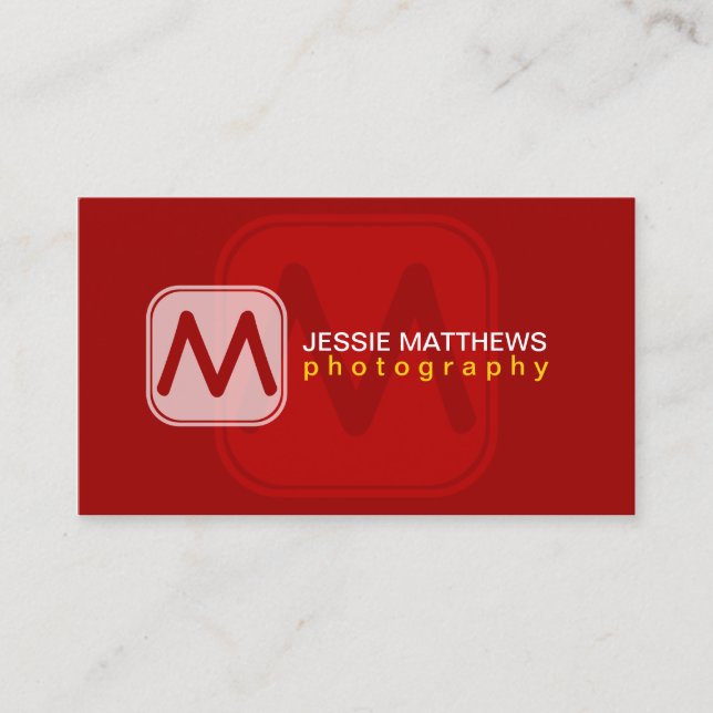 Modern and Bold Monogram Business Card (Front)