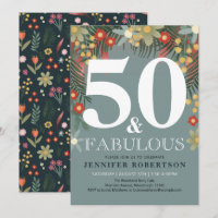 Modern and Chic 50 and Fabulous Birthday Invitatio