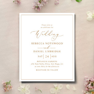 Modern and Chic Gold Wedding Invitation