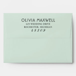 Modern and Chic Mint Green Wedding Envelope