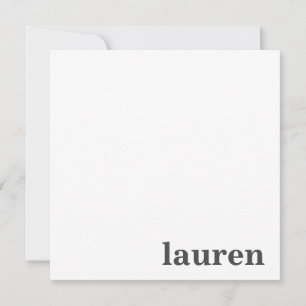 Modern and Chic Monogram Name in Charcoal Card