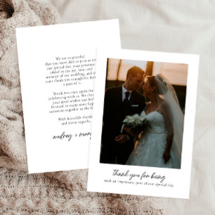 Modern and Chic Photo Wedding Thank You Card