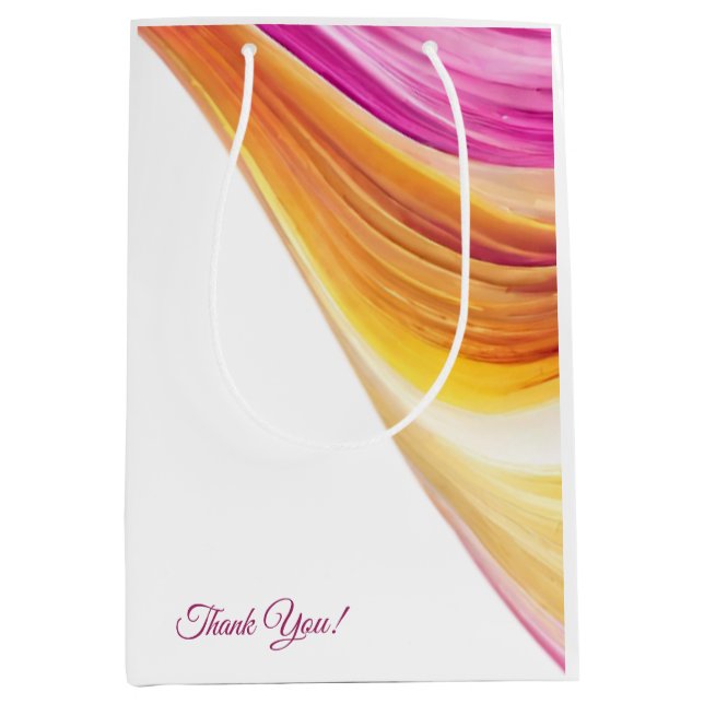 Modern and Chic-Pink Orange Yellow- Medium Gift Bag (Front)