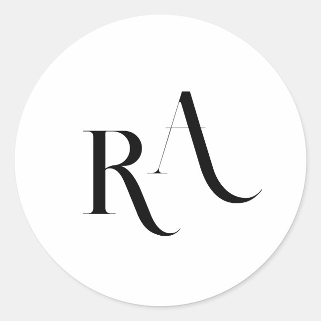 Modern and chic Wedding Classic Round Sticker (Front)