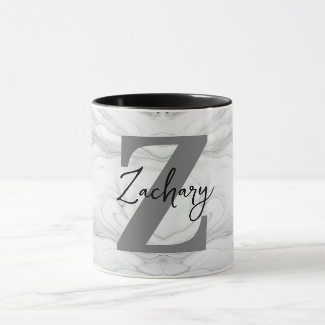 Modern and Classic Marble Monogram Letter Z Mug (Center)