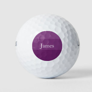 Modern and Classy Purple Design Custom Name Golf Balls