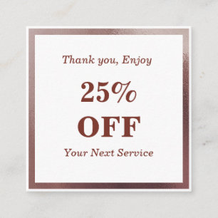 Modern and Classy Rose Gold Foil Discount Card  