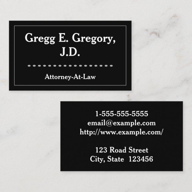 Modern and Clean Attorney-At-Law Business Card (Front/Back)