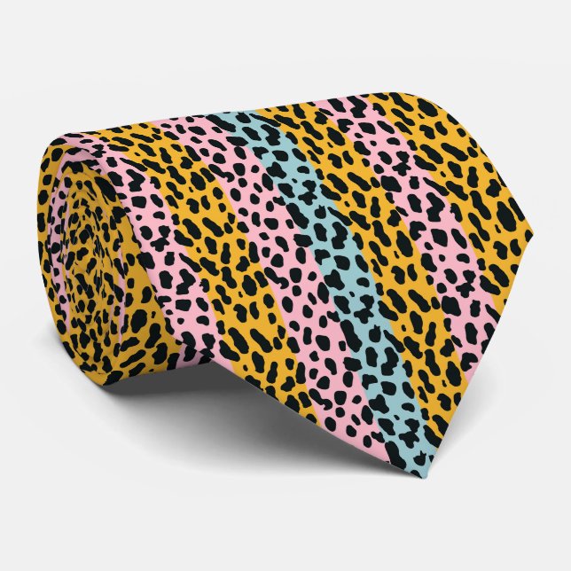 Modern and Colourful Animal Print Tie (Rolled)