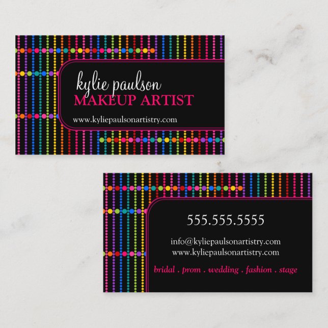 Modern and Colourful Makeup Artist Business Card (Front/Back)