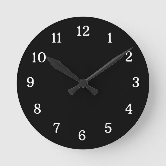 Modern And Contemporary Black And White  Round Clock (Front)