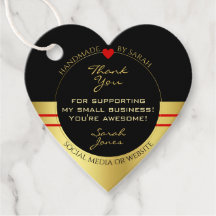 Modern and Cute - Black with Gold Frame Thank You