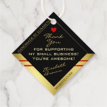 Modern and Cute - Black with Gold Frame Thank You