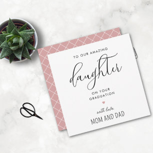 Modern and Cute Daughter School College Graduation Card