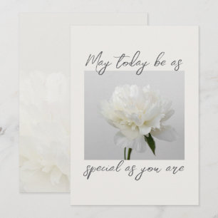 Modern and elegant aesthetic Peony birthday card (