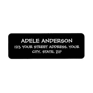 Modern and Elegant - Black and White Return Address Label