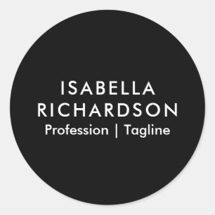 Modern And Elegant Black Classic Round Sticker