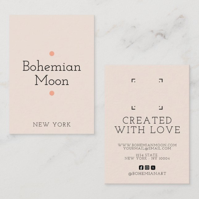 Modern and Elegant Bohemian earring display cards (Front/Back)