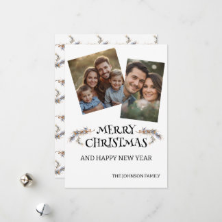 Modern and Elegant Christmas Photo Personalised Holiday Card