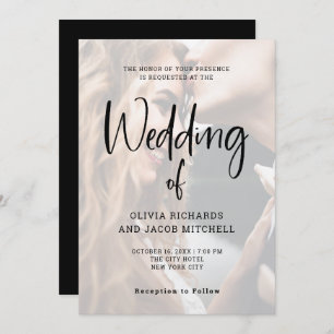 Modern and Elegant Custom Photo Wedding Invitation