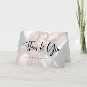 Modern and Elegant   Custom Photo Wedding Thank You Card