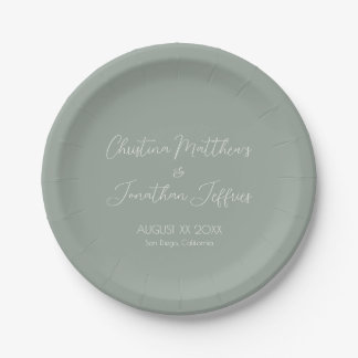 Modern and Elegant Eucalyptus Wedding Paper Plate