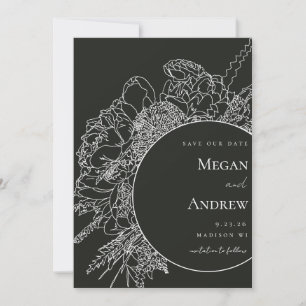 Modern and Elegant Floral Boquet Save the Date Invitation
