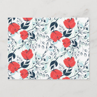 Modern and elegant floral pattern postcard