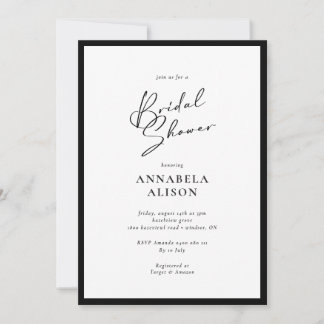Modern and Elegant Frame Bridal Shower Invitation
